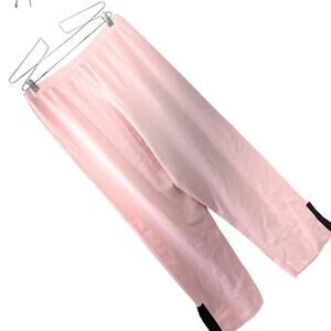NWOT! DIANE GILMAN! BUBBLEGUM PINK & BLACK ELASTIC WAIST SWEAT PANTS! SZ L